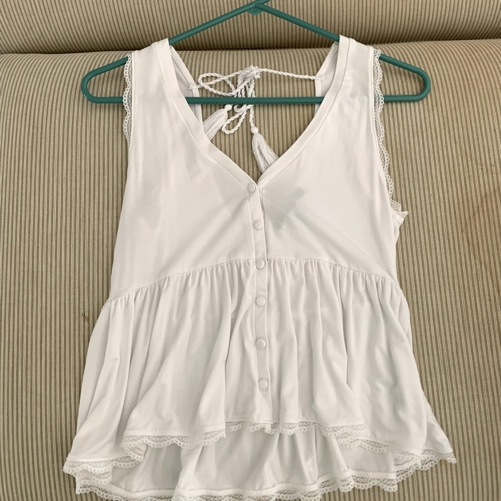 cute white blouse with buttons on front